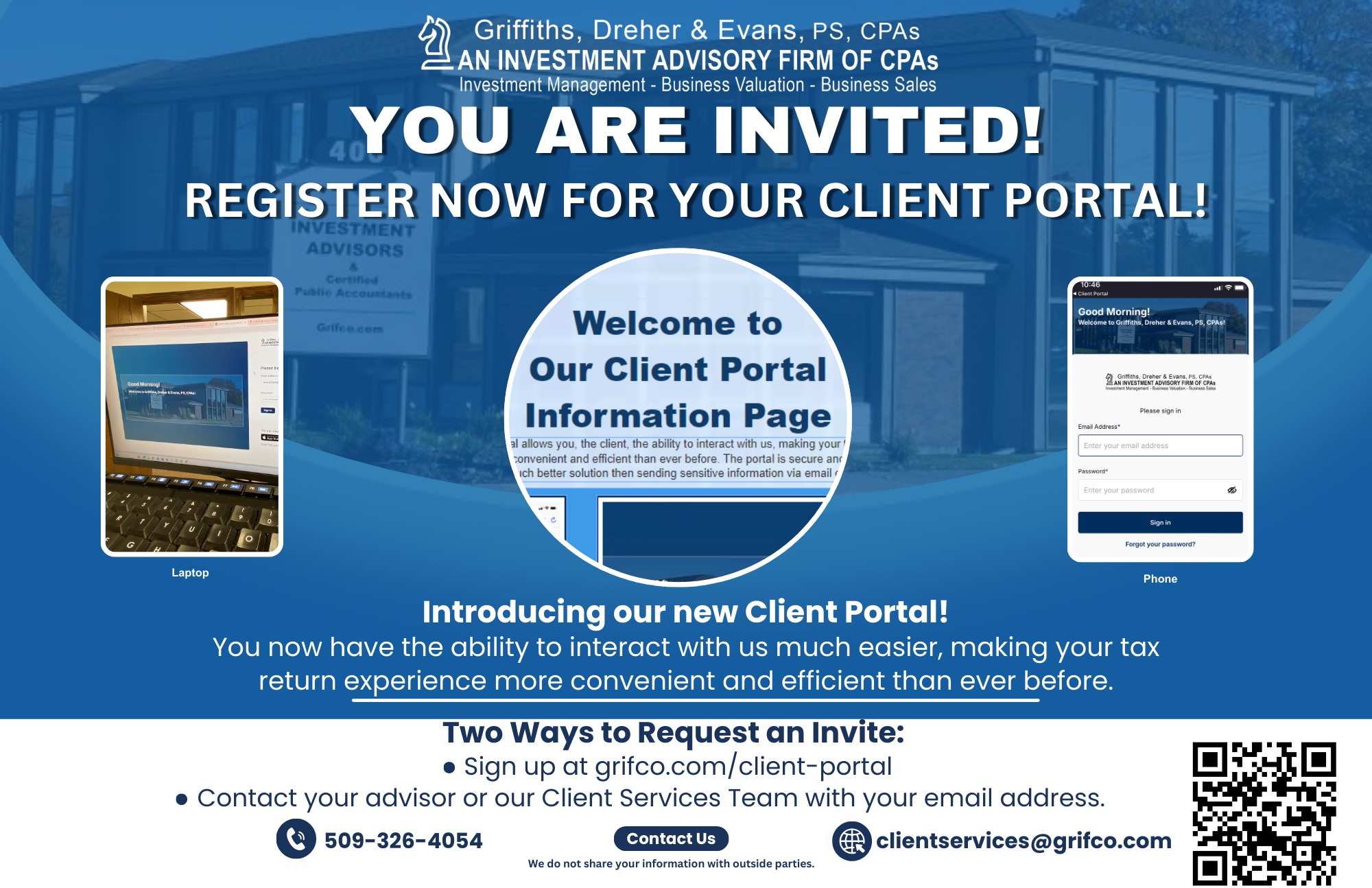 It's a screenshot image of client portal information page